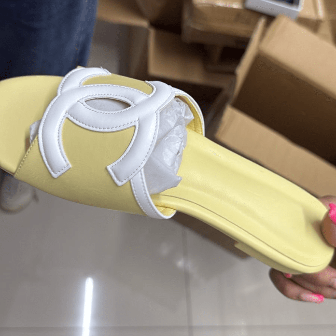 Шлепки yellow+white ts - 779 — 1-сурет